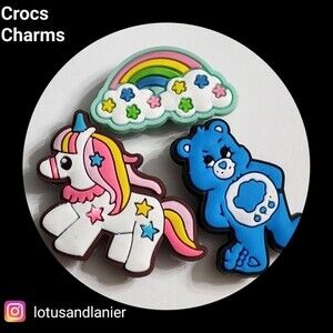 Shoe Charms  "Care Bear" Charms Set of 3